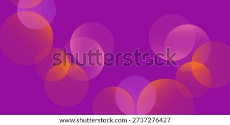 Abstract background of orange and purple on light purple background. Subtle color combined and random arranged circular patterns. Modern vector illustration