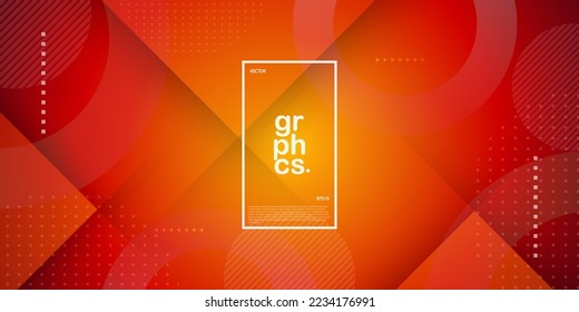 Abstract background orange and red vector pattern with simple geometric shapes. Shining colored illustration. Eps10 vector