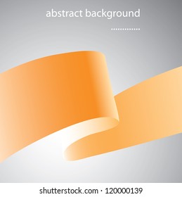 Abstract background with orange ribbon. Vector art./ Orange ribbon