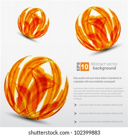 abstract background. orange sphere. illustration