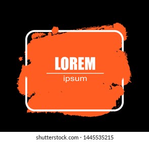 Abstract background with orange spots and a white,rectangle frame. Hand drawn vector background collection for your design. Vector illustration EPS10