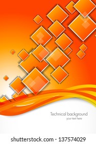 Abstract background with orange squares