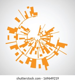 Abstract background from orange squares on white