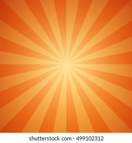 Abstract background of orange star burst. Vector illustration.