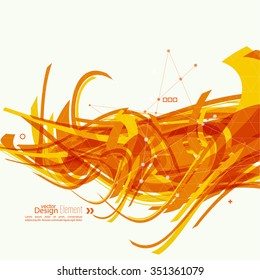 Abstract background with orange stripes, plus. 