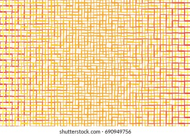 Abstract background of orange tone stripe and square shape cross together.