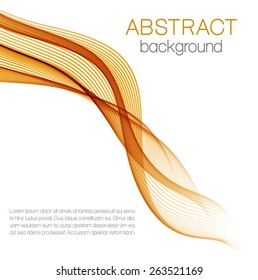 Abstract background with orange wave isolated on white