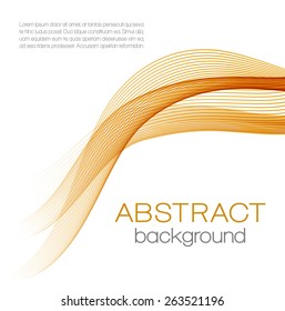 Abstract background with orange wave isolated on white