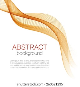 Abstract background with orange wave isolated on white