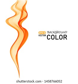 Abstract background. Orange wave on white background