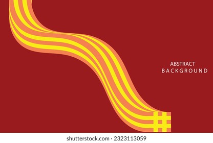 Abstract background with orange and yellow 3d stripe element, modern day design element, vector art illustration