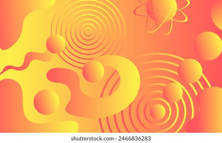 abstract background in orange and yellow colors showing the components of dynamics and movement Vector