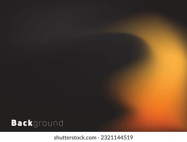 Abstrakter Hintergrund. Orange und gelbe gebogene Linien auf schwarzem Hintergrund.