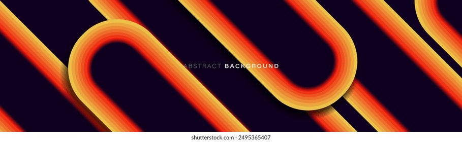 Abstract background with orange and yellow geometric corner lines overlay. Modern minimal trendy lines pattern horizontal. Vector illustration