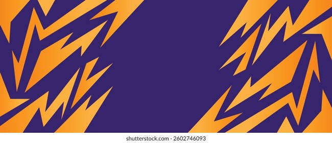  Abstract background with orange and yellow gradient geometric spike line pattern and with some copy space area