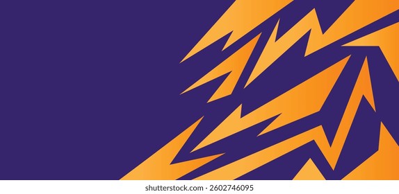  Abstract background with orange and yellow gradient geometric spike line pattern and with some copy space area