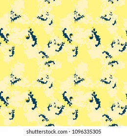 Abstract background in orange, yellow, green and blue colors as UFO camouflage. Seamless repeat bright pattern usable as unusual urban camo, wallpaper, backdrop or for print for textile