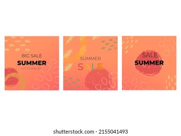 abstrakter Hintergrund mit orangefarbenem Farbverlauf-Sommerrabatten, Sommerverkauf zum Verkauf, Geschäfte, Beschilderung