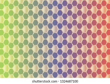 Abstract background with ordered arrangement of geometric shapes. The illustration is made in gold shades on colorful background. Vector EPS10