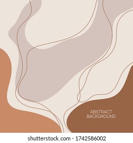 Abstract background and organic flowing shapes   freehand drawn lines  Modern minimalist design in scandinavian style  Vector illustration in pastel colors 