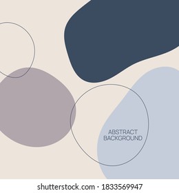 Fondo abstracto con formas orgánicas de flujo y líneas dibujadas a mano alzada. Diseño minimalista moderno de estilo escandinavo. Ilustración vectorial en colores pastel.