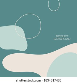Abstract background with organic flowing shapes and freehand drawn lines. Modern minimalist design in scandinavian style. Vector illustration in pastel colors.
