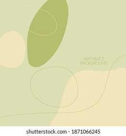 Abstract background with organic flowing shapes and freehand drawn lines. Modern minimalist design in scandinavian style. Vector illustration in pastel colors.