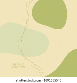 Abstract background with organic flowing shapes and freehand drawn lines. Modern minimalist design in scandinavian style. Vector illustration in pastel colors.