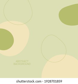 Abstract background with organic flowing shapes and freehand drawn lines. Modern minimalist design in scandinavian style. Vector illustration in pastel colors.