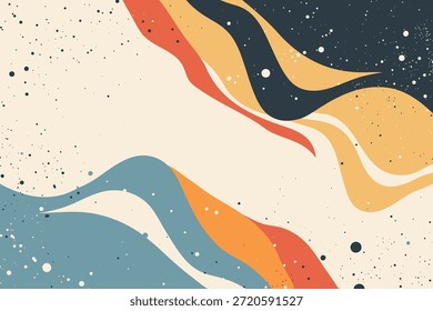 Fondo Abstractas con ondas fluidas orgánicas, colores suaves y textura de grano