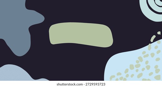 Abstract background with organic fluid shapes and cool tones - Modern minimalist vector