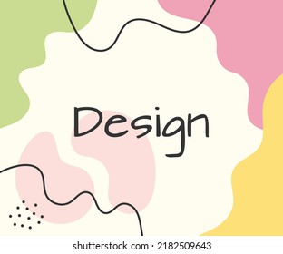 Fondo abstracto con formas orgánicas y geométricas. Plantilla moderna dibujada a mano. Ilustración vectorial.