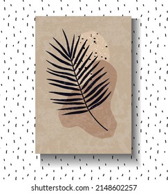 Abstract background with organic shapes boho aesthetics. Trendy mid century art, boho home decor, wall art. Scandinavian minimalist art. Abstract cover templates with artistic shapes. Vector illustrat