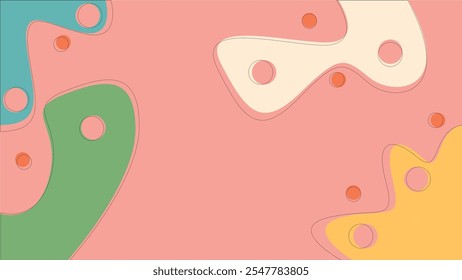 abstract background of organic shapes and circles with a contour composed of feminine and cheerful colors - creative design