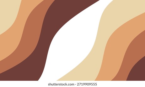 Abstract background with organic shapes and copy space. Modern aesthetic background with abstract fluid blobs. Minimalist boho design in brown and beige with blank copy space for text.