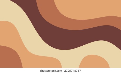 Abstract background with organic shapes and copy space. Modern aesthetic background with abstract fluid blobs. Minimalist boho design in brown and beige.