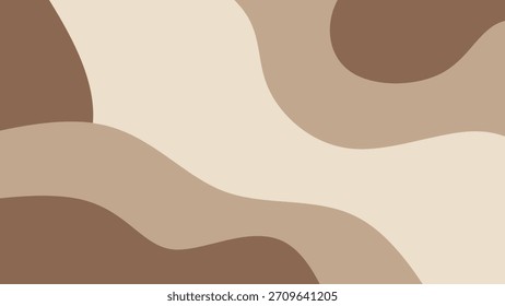 Fondo Abstractas con Formas onduladas orgánicas en tonos marrones y beige. Fondo de chocolate derretido y crema de leche. Fondo de estilo bohemio moderno con colores nude y mocha.