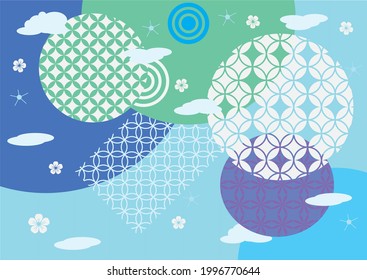 Abstract background in oriental style,Geometric line with Japanese pattern 