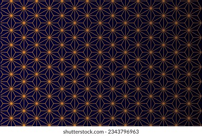 Abstract background in oriental style,geometric line with Japanese pattern,gold and black background