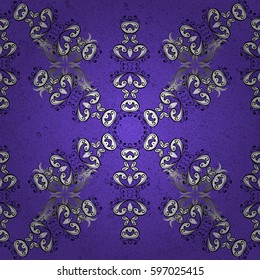 Abstract background. Oriental vector classic violet and white pattern.