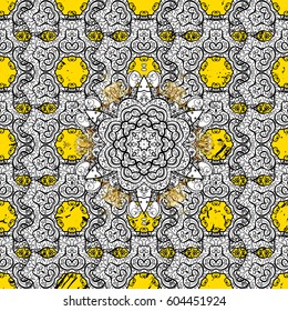 Abstract background. Oriental vector classic yellow and golden pattern.