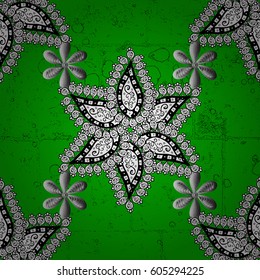 Abstract background. Oriental vector classic green and golden pattern.