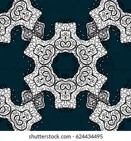 Abstract background. Oriental vector classic blue and golden pattern.