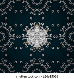 Abstract background. Oriental vector classic blue and golden pattern.