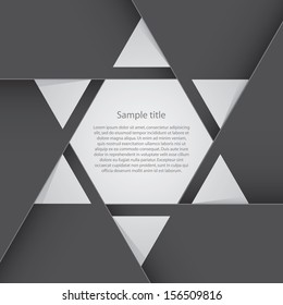 abstract background origami paper align star shape space for sample text : black paper & white space in middle