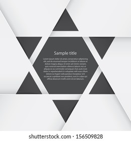 abstract background origami paper align star shape space for sample text : white paper & black space in middle