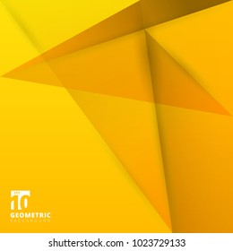 Abstract background. Origami and polygon geometric yellow color overlap paper layer with copy space for text and message artwork design