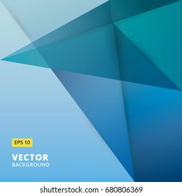 Abstract background. Origami and polygon geometric blue color overlap paper layer with copy space for text and message artwork design