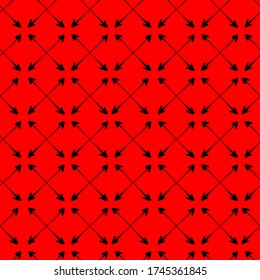 Abstract background. Ornament of arrows. Red pattern. Vector graphics.