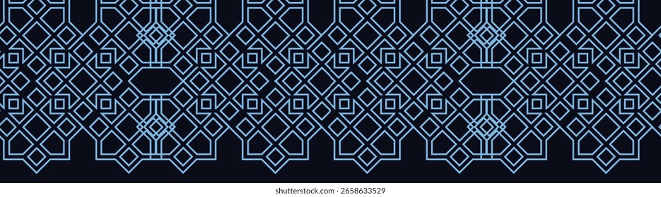 fundo abstrato com ornamento geométrico em azul escuro color.eps